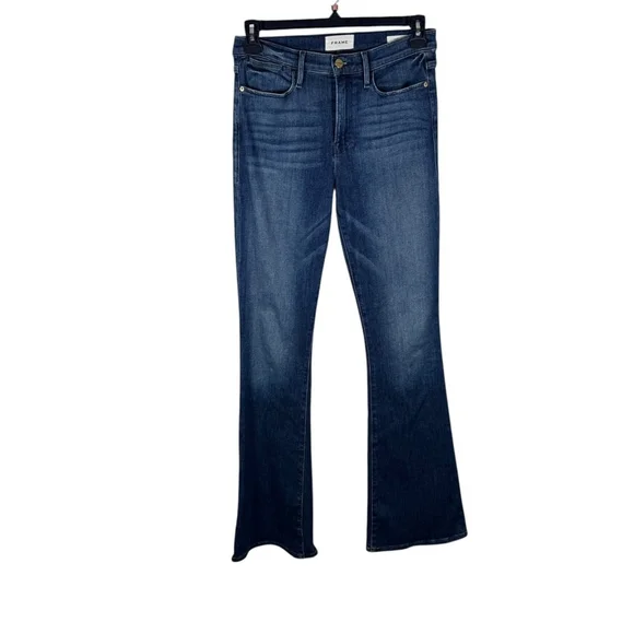 Frame Le High Flare Leg Jeans Bestia Blue Wash High Rise Womens size 29 - Picture 2 of 9